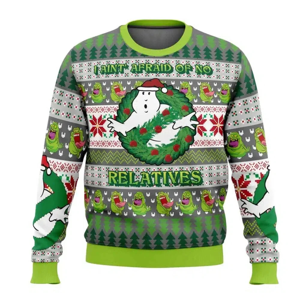 I Ain’t Afraid of No Relatives Ghostbusters Ugly Christmas Sweater