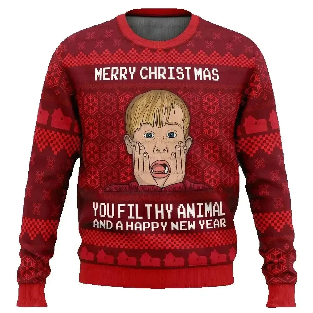 Men's ugly Christmas sweater – Red - Home Alone