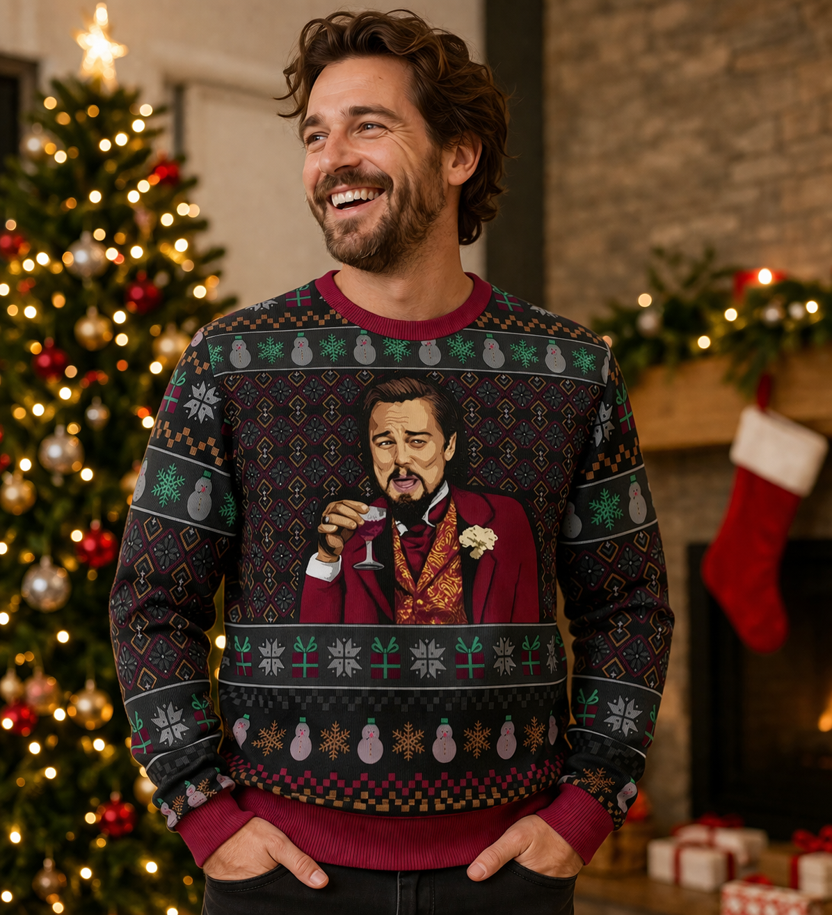 Men's ugly Christmas sweater - Leonardo