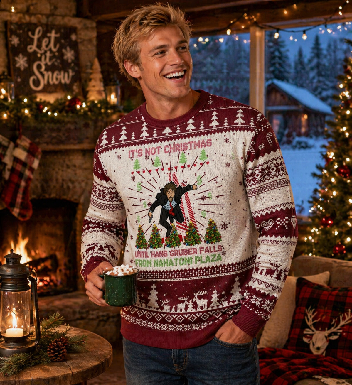 Men's ugly Christmas sweater - Hans Gruber
