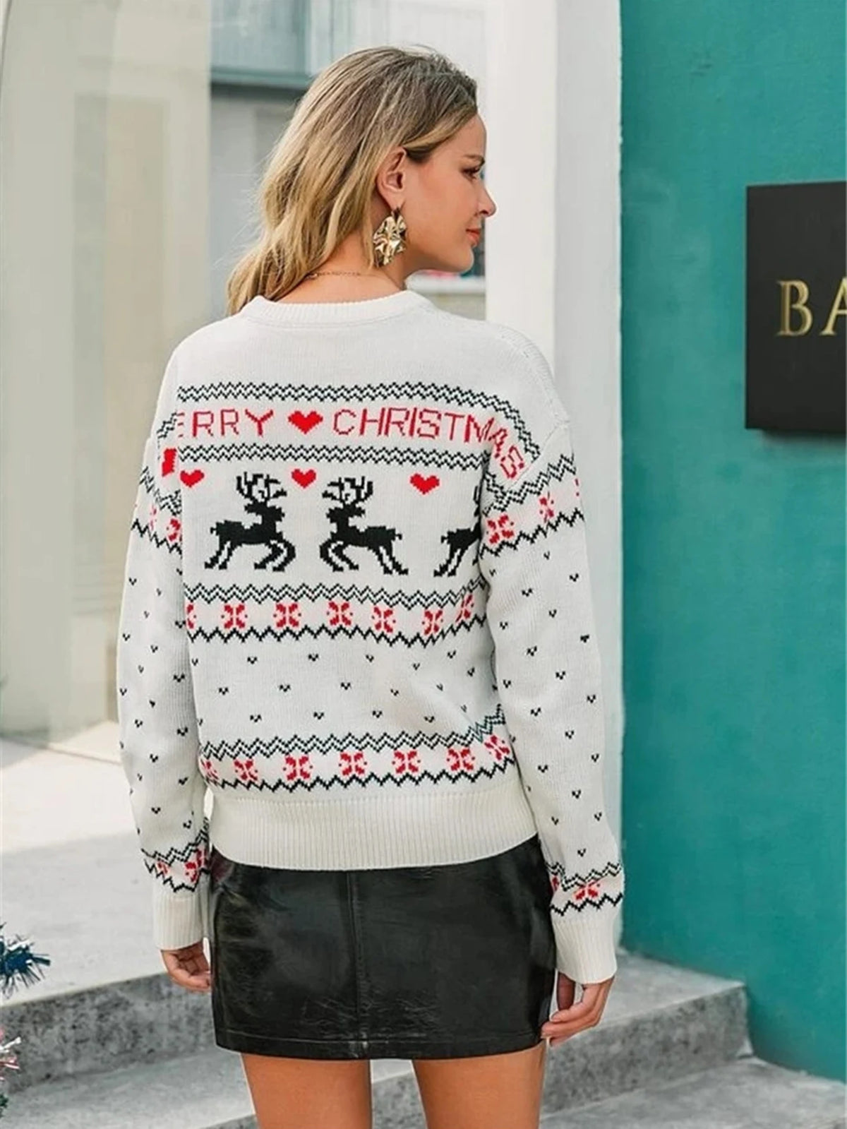 Women's Christmas sweater - White