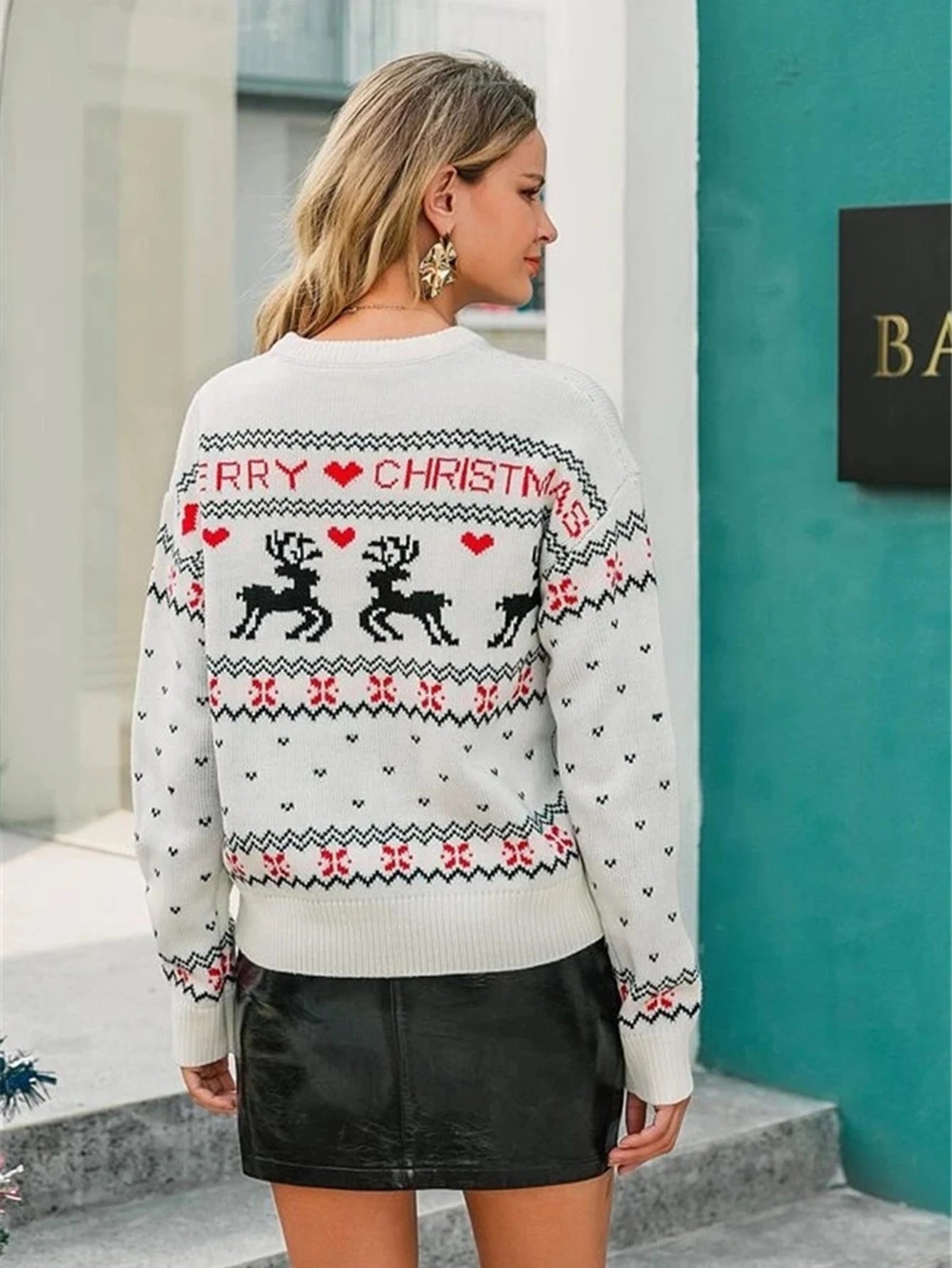 Women's Christmas sweater - White