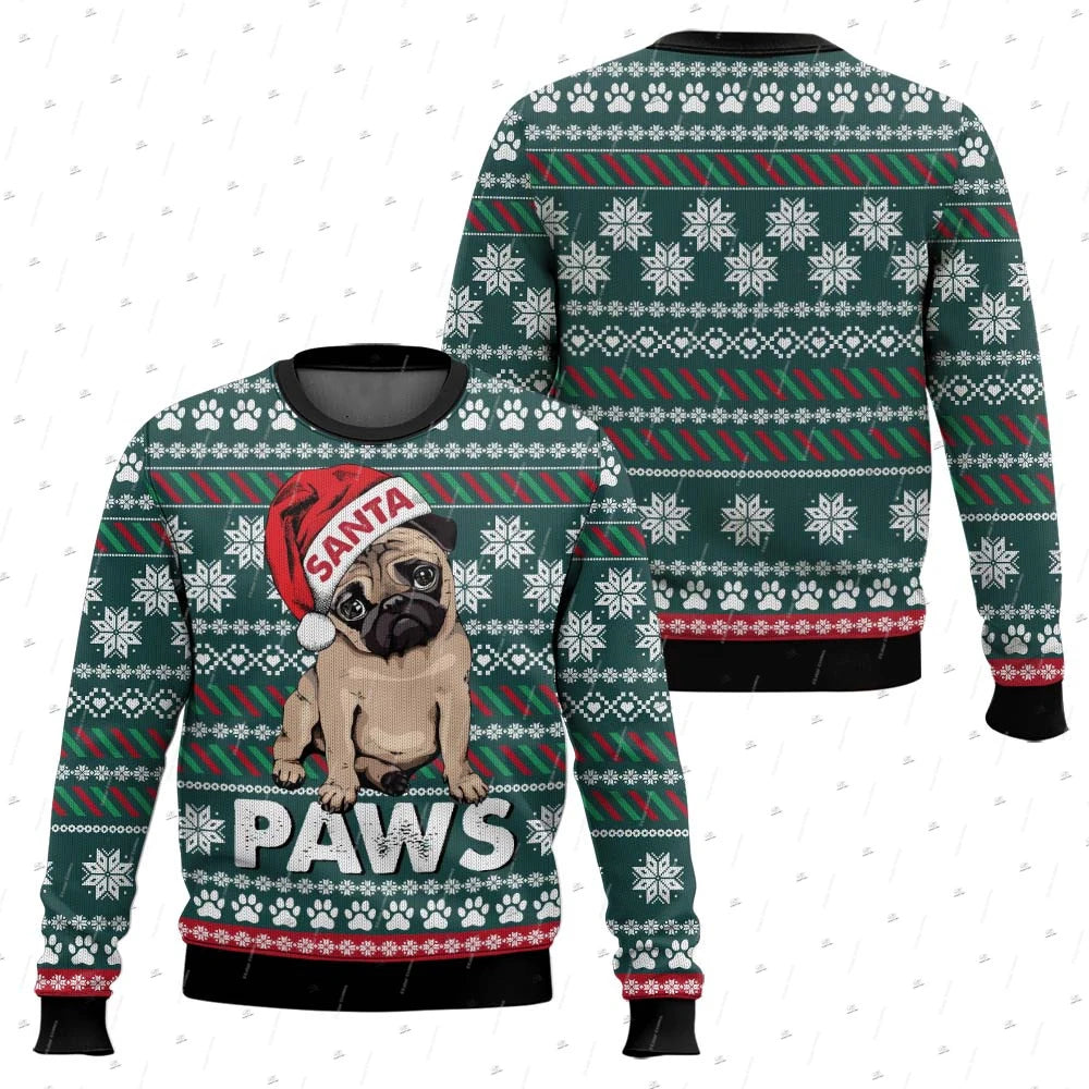 Men's ugly Christmas sweater - Paws
