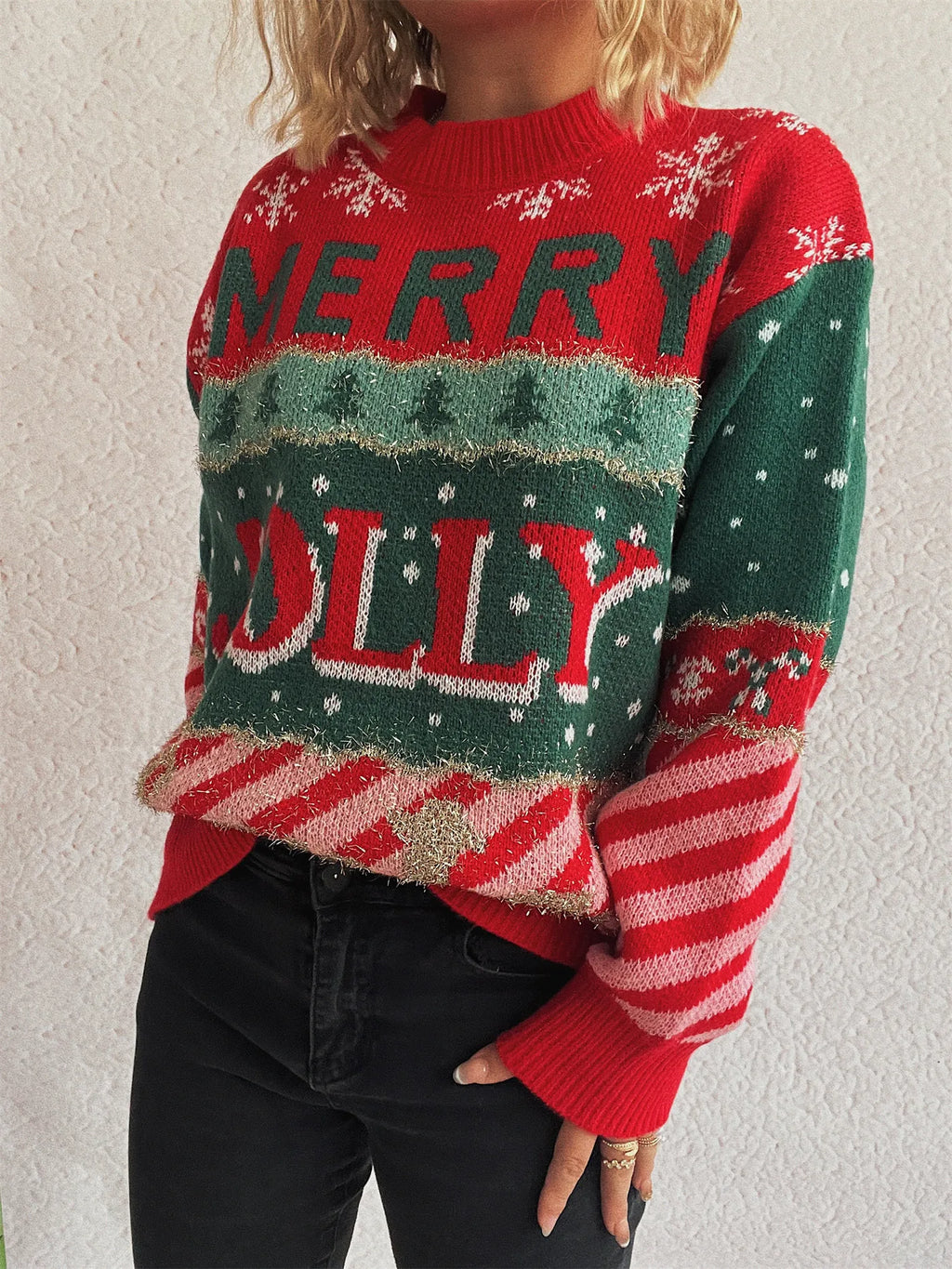 Women's Christmas sweater - Merry Jolly