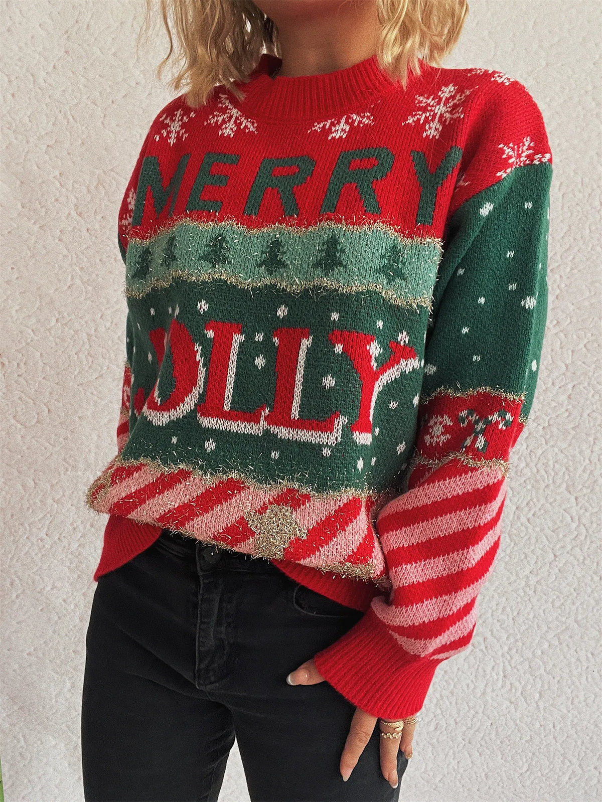 Women's Christmas sweater - Merry Jolly