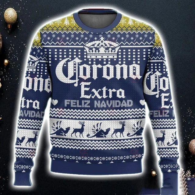 Corona Extra Ugly Christmas Sweater – Funny Beer Holiday Pullover