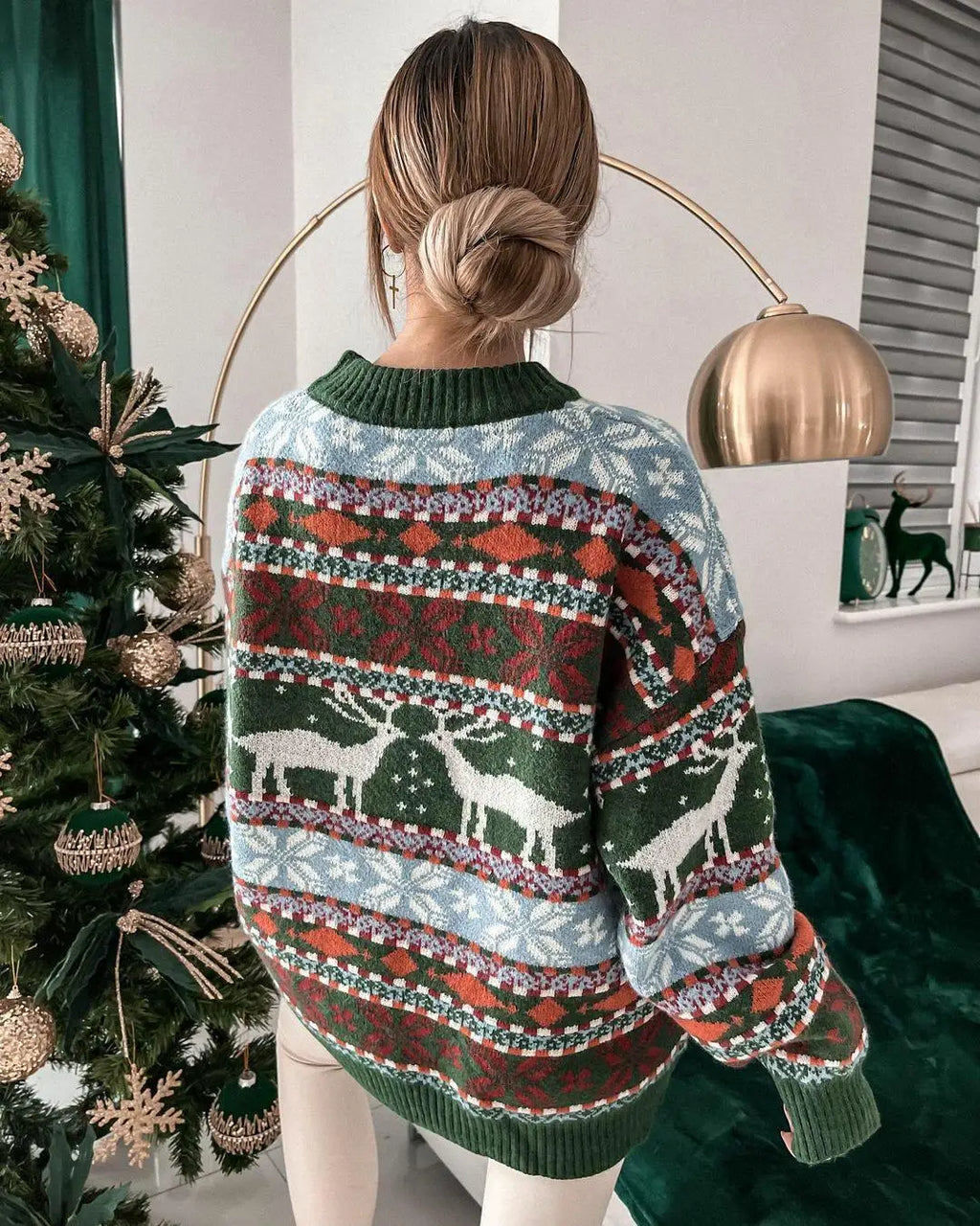 Knitted women's Christmas sweater