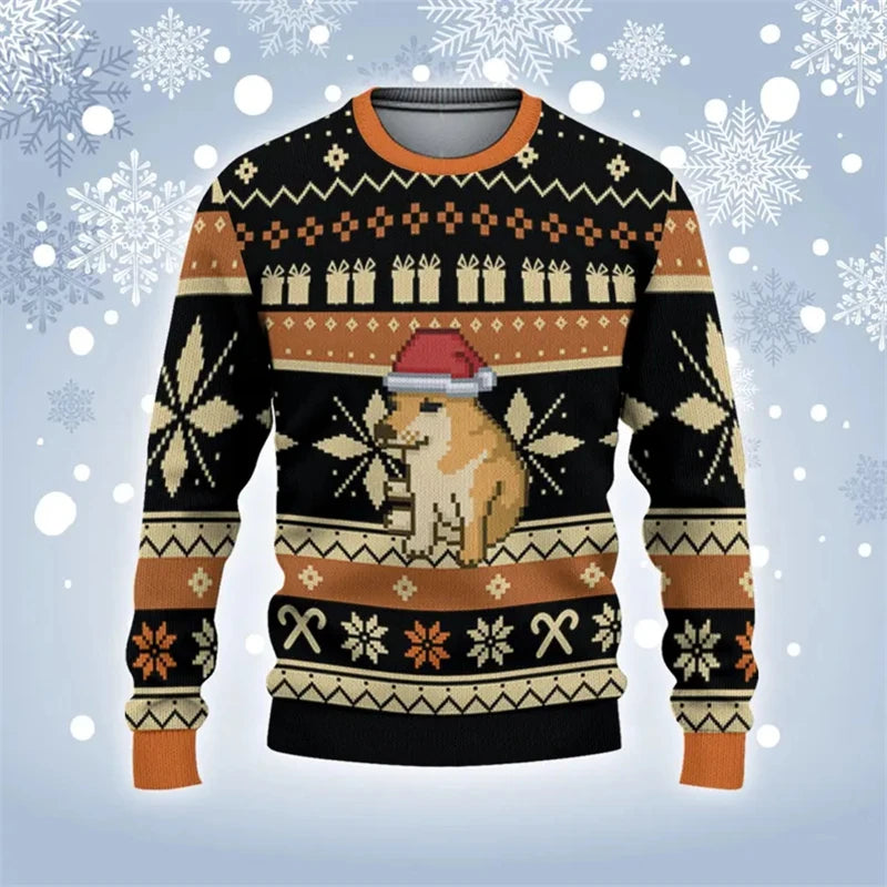Men's ugly Christmas sweater - meme dog