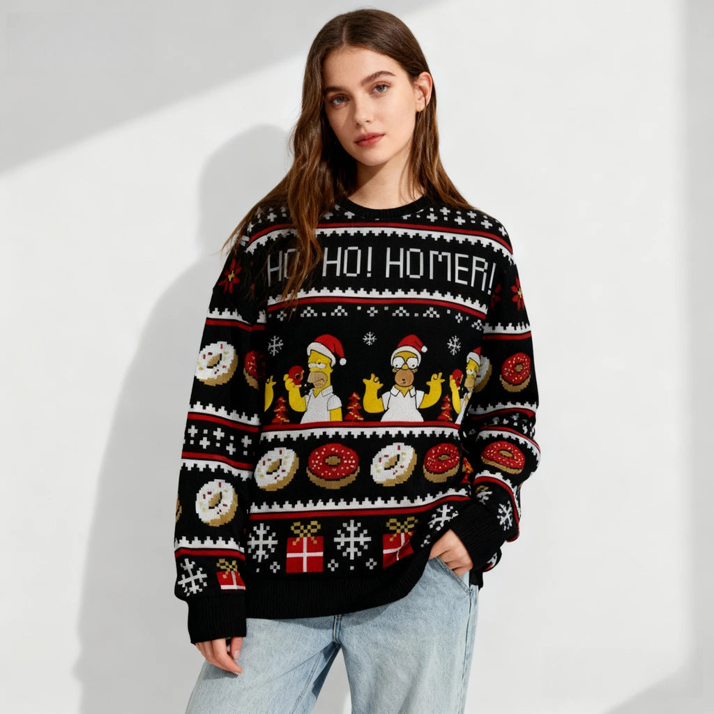 Women's ugly Christmas sweater - Ho! Ho! Homer!