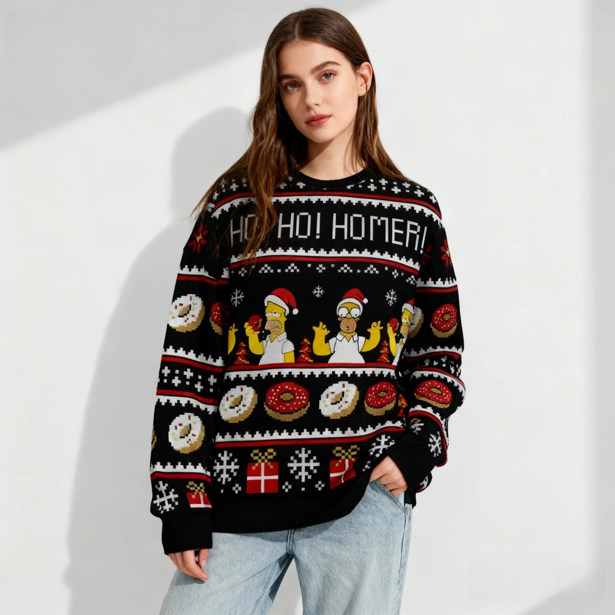 Women's ugly Christmas sweater - Ho! Ho! Homer!