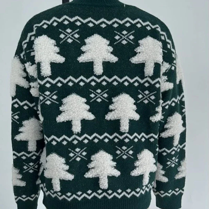 Women's Christmas sweater - 3D trees