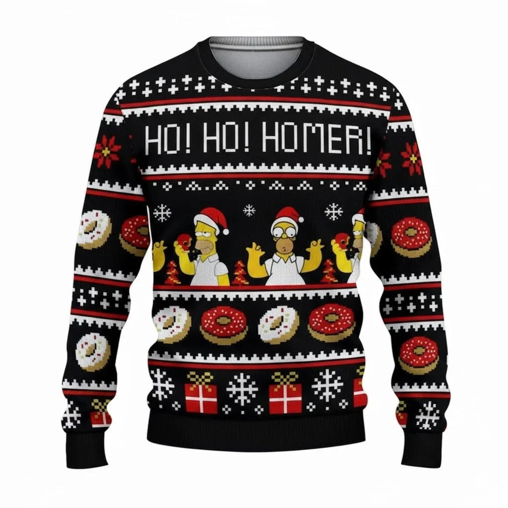 Women's ugly Christmas sweater - Ho! Ho! Homer!