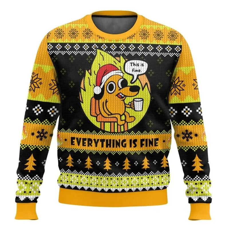 Men's ugly Christmas sweater - Everything is fine