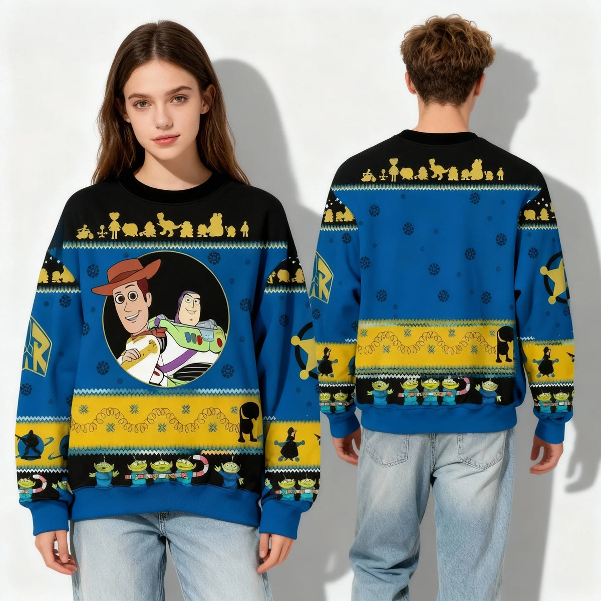 Christmas sweater unisex - Woody and Buzz